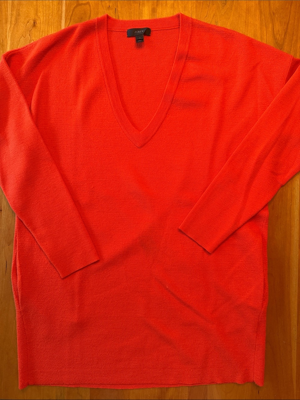 J. Crew V-Neck Sweater in Tomato Red